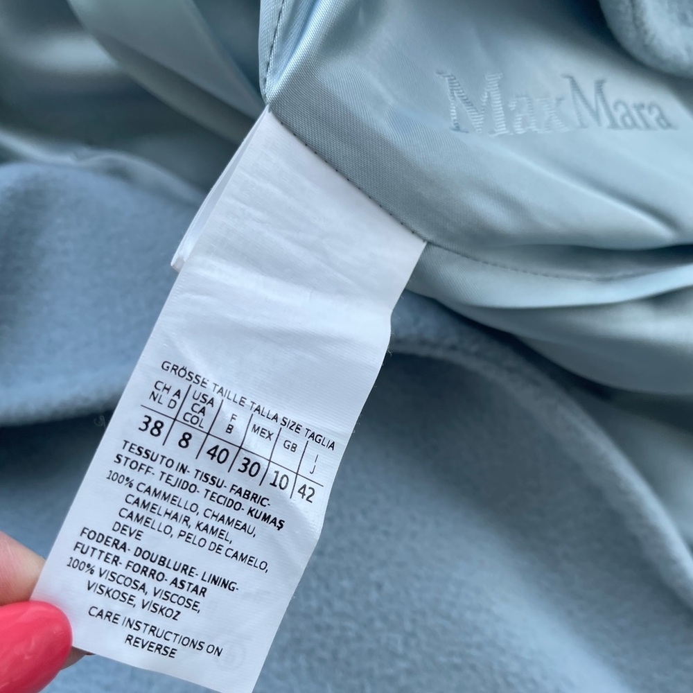 MaxMara Manuela Icon Blue Belted Coat - Picture 9 of 13